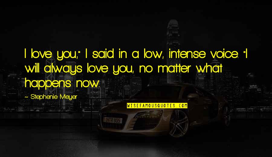 No Matter Happens Love Quotes By Stephenie Meyer: I love you," I said in a low,