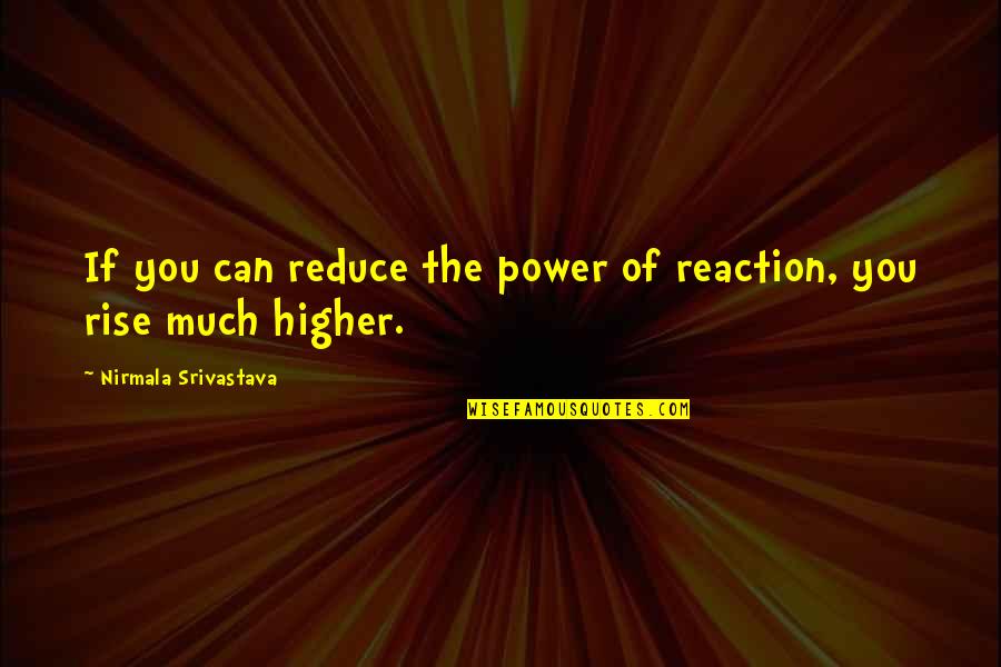 No Matter How Much You Care For Someone Quotes By Nirmala Srivastava: If you can reduce the power of reaction,