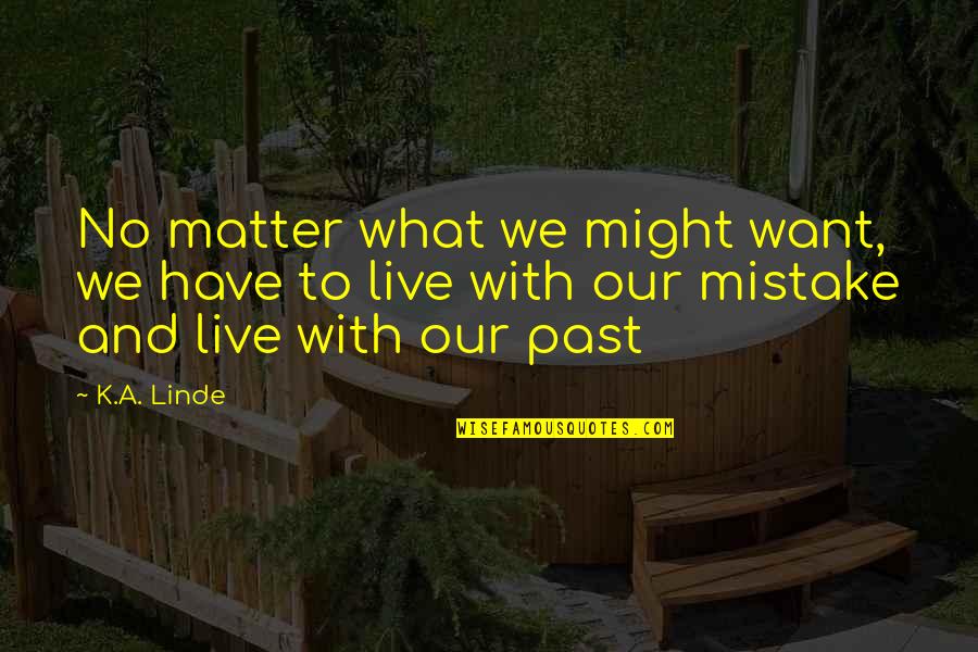 No Matter How You Treat Me Quotes By K.A. Linde: No matter what we might want, we have