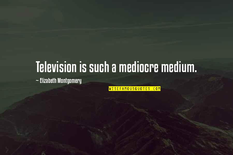 No Mediocre Quotes By Elizabeth Montgomery: Television is such a mediocre medium.