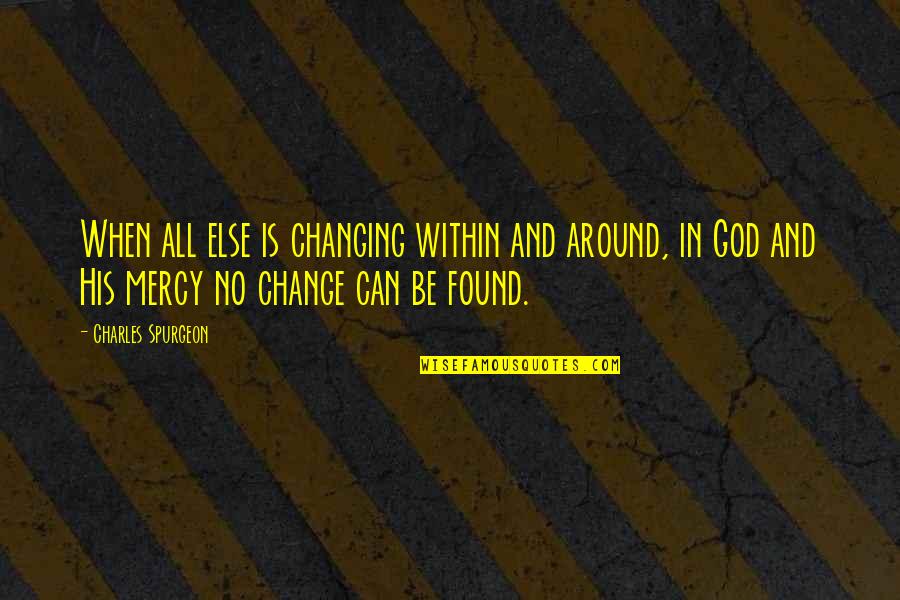 No Mercy Quotes By Charles Spurgeon: When all else is changing within and around,