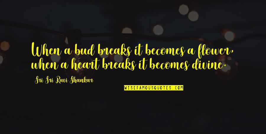 No More Heart Breaks Quotes By Sri Sri Ravi Shankar: When a bud breaks it becomes a flower,
