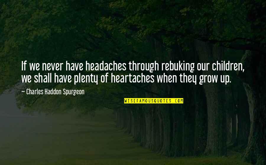 No More Heartaches Quotes By Charles Haddon Spurgeon: If we never have headaches through rebuking our No More Heartaches Quotes By Charles Haddon Spurgeon: If we never have headaches through rebuking our