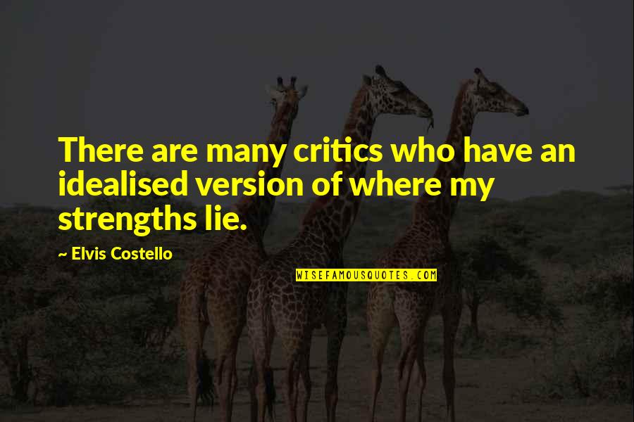 No More Lie Quotes By Elvis Costello: There are many critics who have an idealised