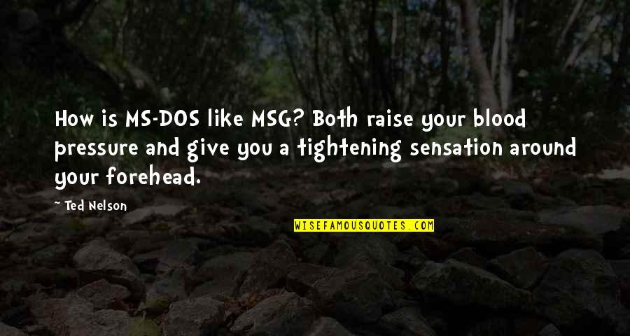 No More Msg Quotes By Ted Nelson: How is MS-DOS like MSG? Both raise your