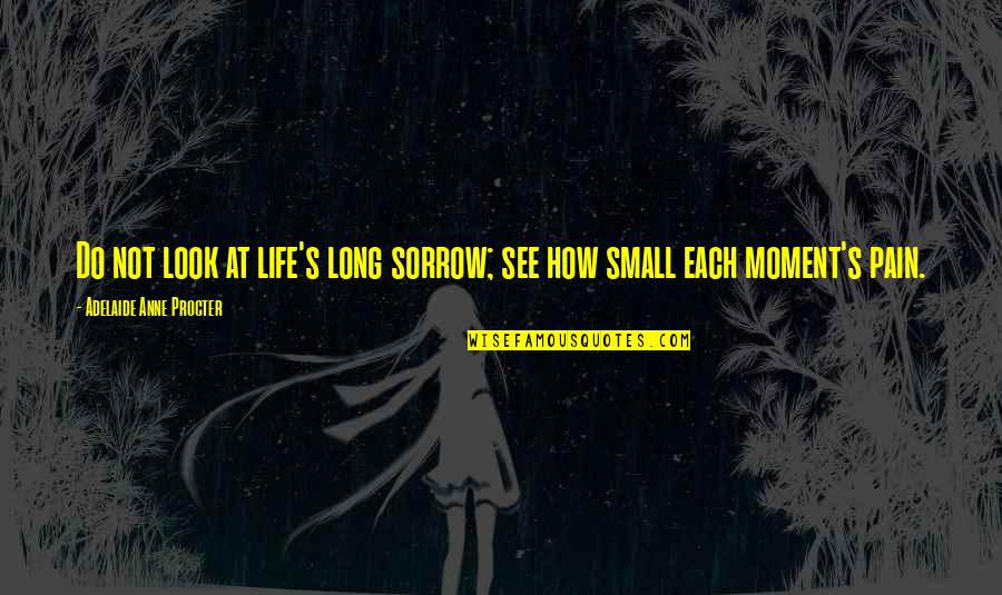 No More Pain No More Sorrow Quotes By Adelaide Anne Procter: Do not look at life's long sorrow; see No More Pain No More Sorrow Quotes By Adelaide Anne Procter: Do not look at life's long sorrow; see
