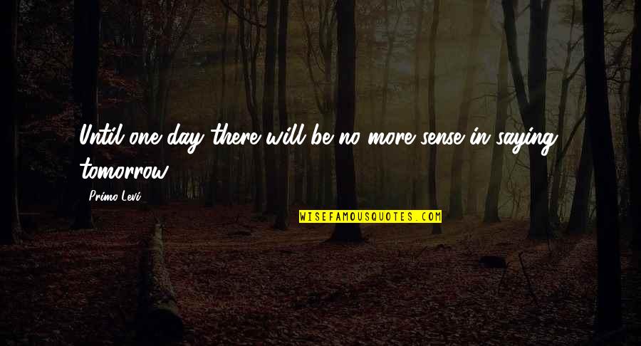 No More Tomorrow Quotes By Primo Levi: Until one day there will be no more