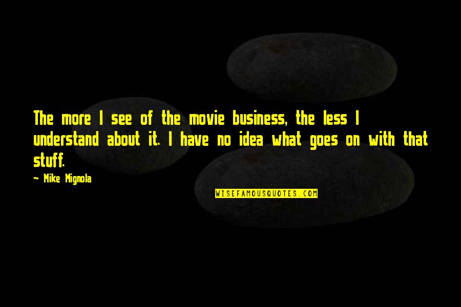No Movie Quotes By Mike Mignola: The more I see of the movie business,