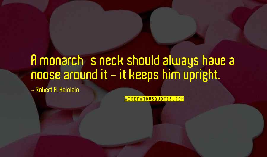 No Neck Quotes By Robert A. Heinlein: A monarch's neck should always have a noose