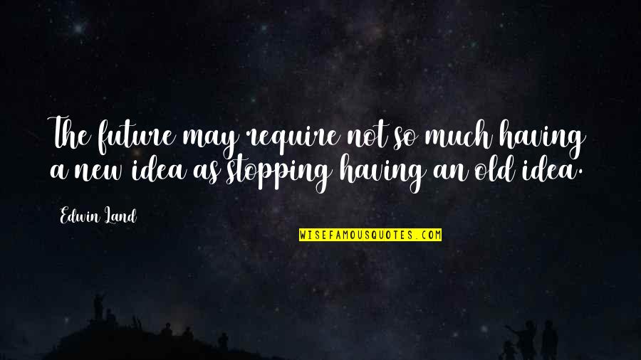 No New Land Quotes By Edwin Land: The future may require not so much having