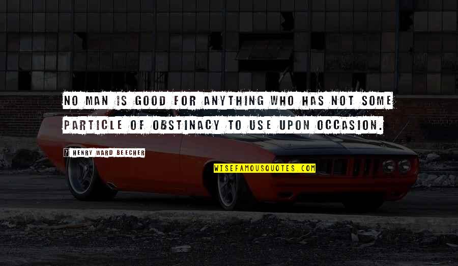 No Occasion Quotes By Henry Ward Beecher: No man is good for anything who has