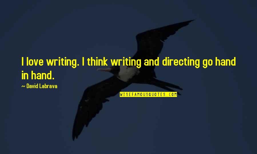 No One Can Break Our Love Quotes By David Labrava: I love writing. I think writing and directing