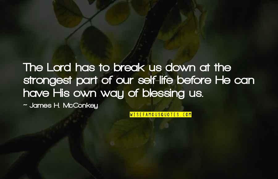 No One Can Break Us Up Quotes By James H. McConkey: The Lord has to break us down at