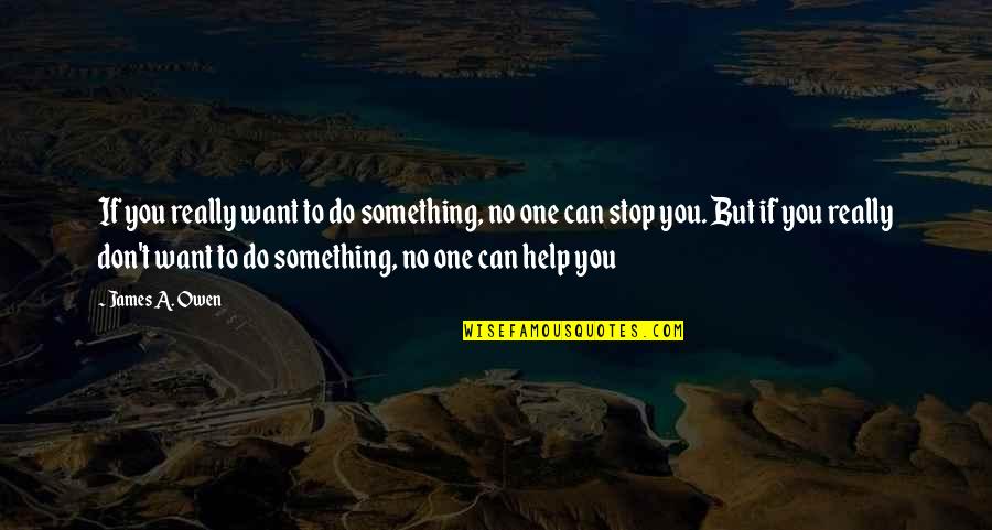 No One Can Help Quotes By James A. Owen: If you really want to do something, no