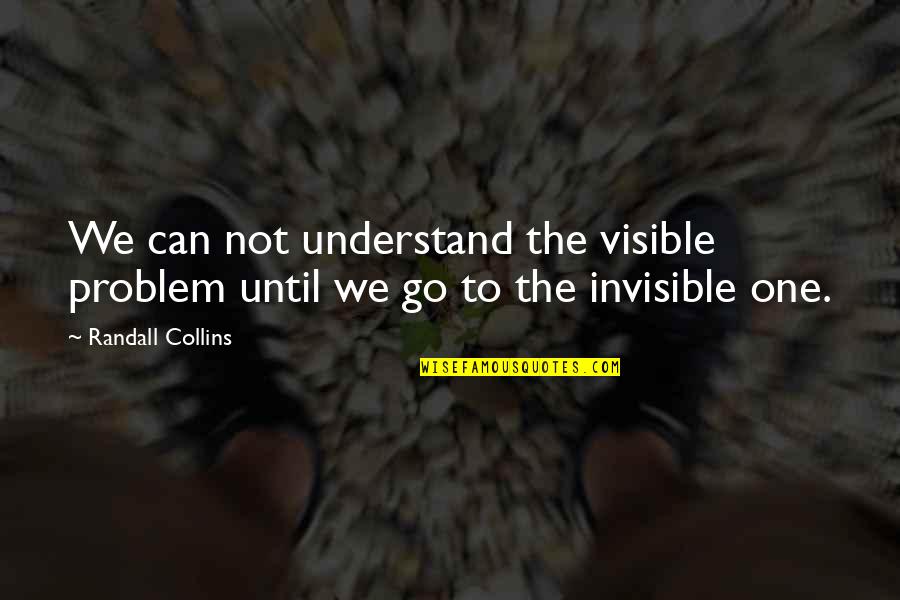 No One Can Understand Quotes By Randall Collins: We can not understand the visible problem until