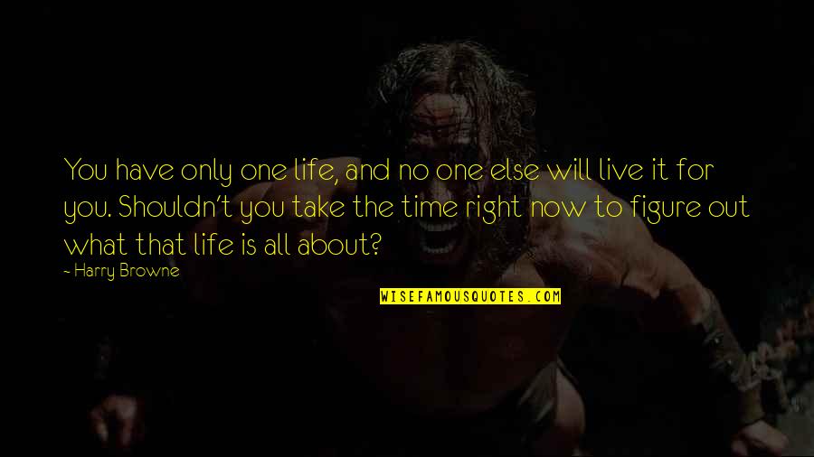 No One Is For You Quotes By Harry Browne: You have only one life, and no one