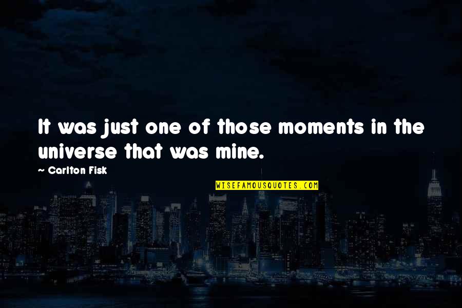 No One Is Mine Quotes By Carlton Fisk: It was just one of those moments in