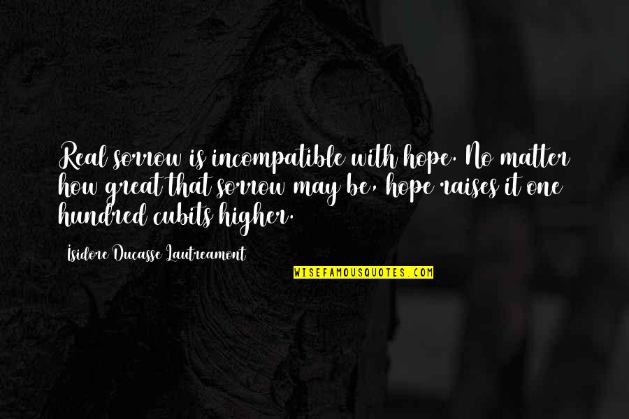 No One Is Real Quotes By Isidore Ducasse Lautreamont: Real sorrow is incompatible with hope. No matter