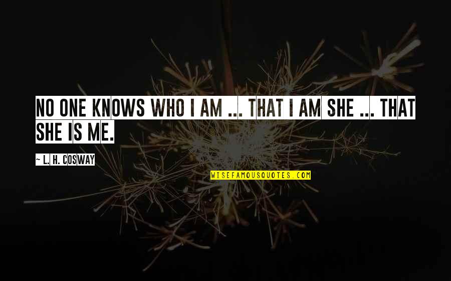 No One Knows Who I Am Quotes By L. H. Cosway: No one knows who I am ... that