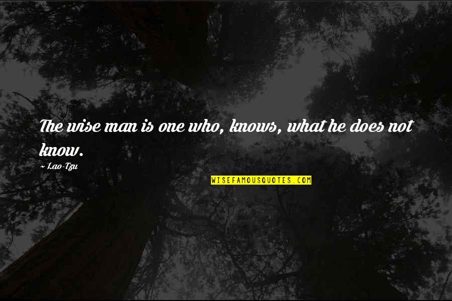 No One Knows Who I Am Quotes By Lao-Tzu: The wise man is one who, knows, what