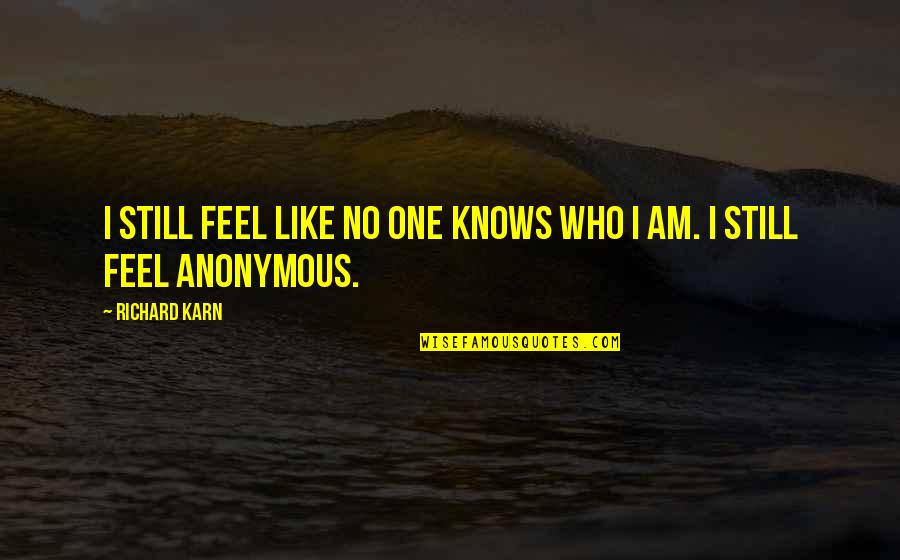 No One Knows Who I Am Quotes By Richard Karn: I still feel like no one knows who