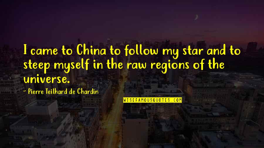 No One Owes You Quotes By Pierre Teilhard De Chardin: I came to China to follow my star No One Owes You Quotes By Pierre Teilhard De Chardin: I came to China to follow my star