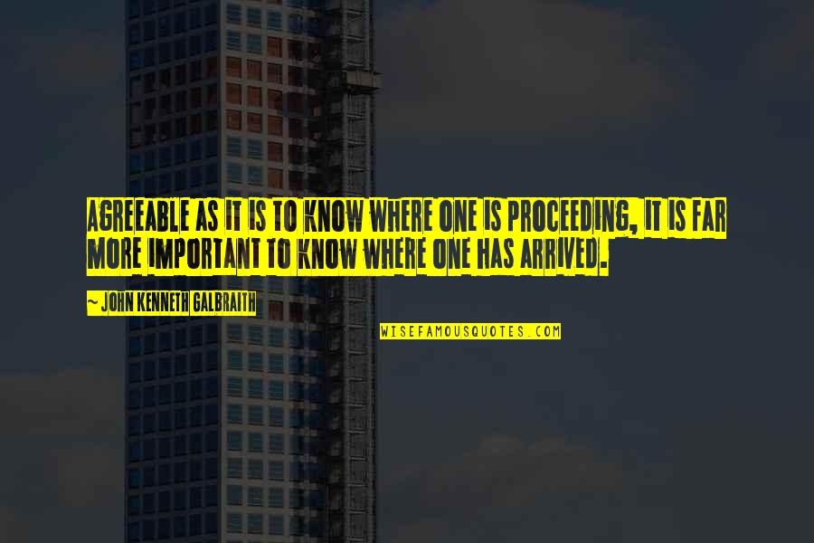 No One Really Knows Quotes By John Kenneth Galbraith: Agreeable as it is to know where one