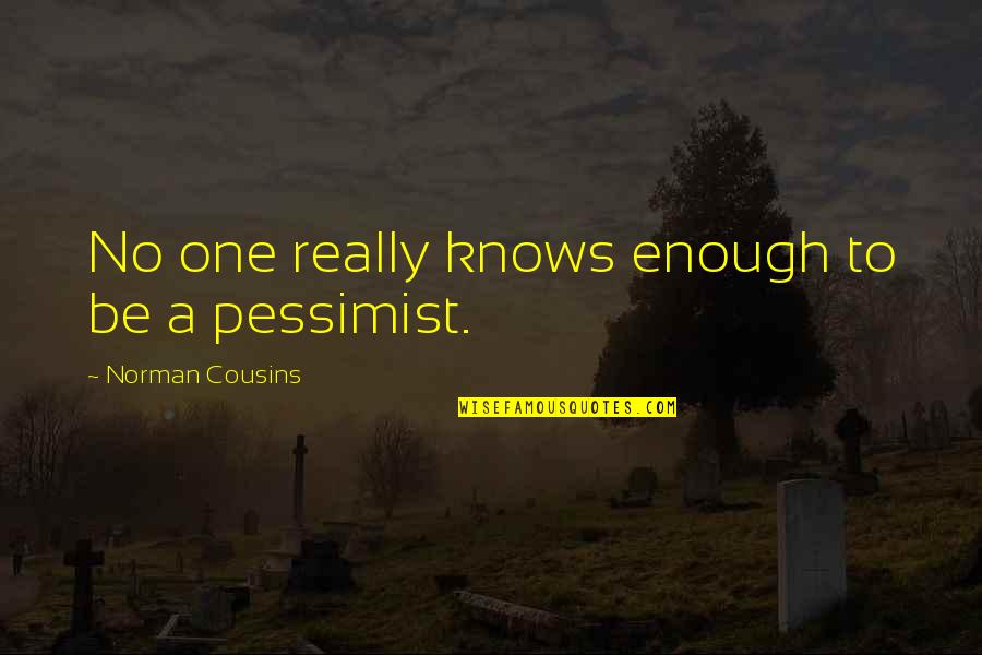 No One Really Knows Quotes By Norman Cousins: No one really knows enough to be a