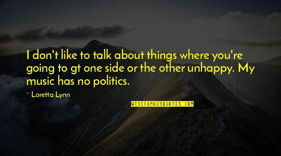 No One To Talk To Quotes By Loretta Lynn: I don't like to talk about things where