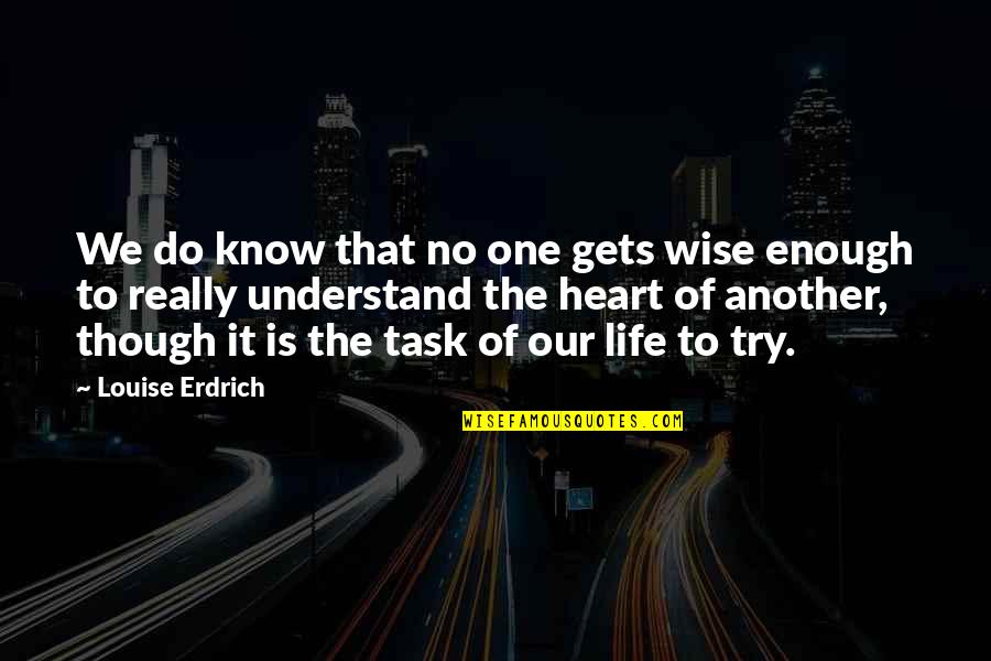 No One To Understand Quotes By Louise Erdrich: We do know that no one gets wise