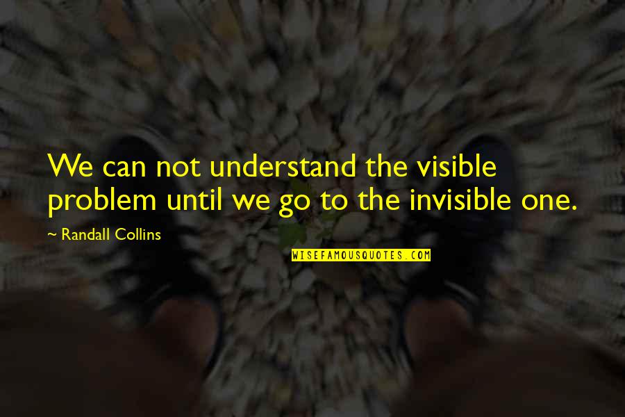 No One Understand My Problem Quotes By Randall Collins: We can not understand the visible problem until
