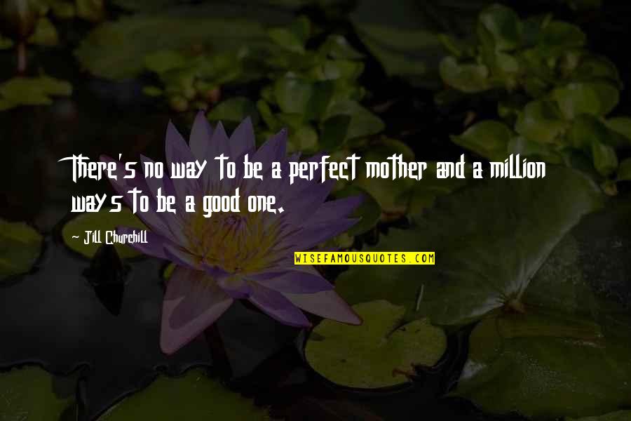 No One's Perfect Quotes By Jill Churchill: There's no way to be a perfect mother