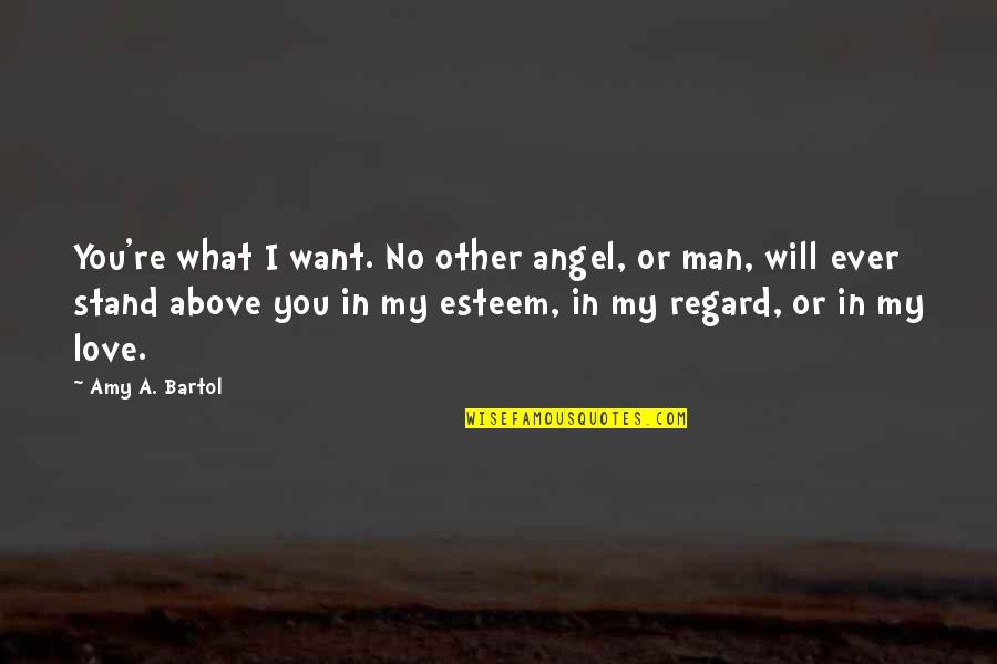 No Other Man Quotes By Amy A. Bartol: You're what I want. No other angel, or