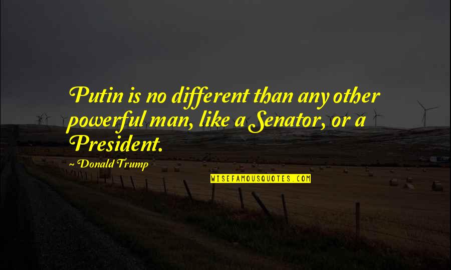 No Other Man Quotes By Donald Trump: Putin is no different than any other powerful