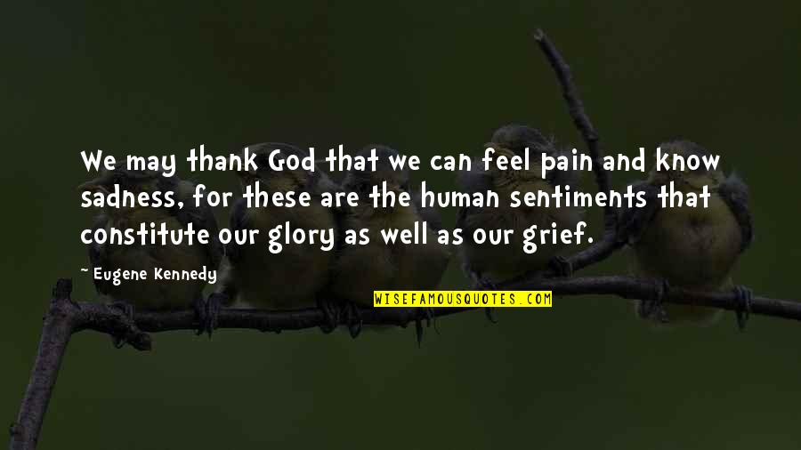 No Pain No Glory Quotes By Eugene Kennedy: We may thank God that we can feel