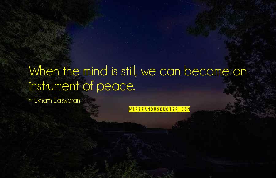 No Peace Of Mind Quotes By Eknath Easwaran: When the mind is still, we can become