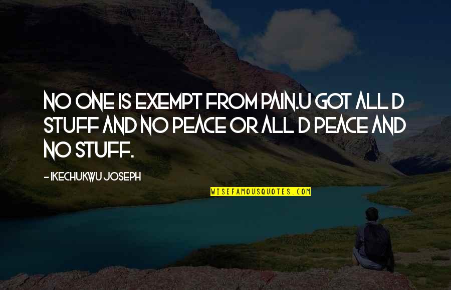 No Peace Quotes By Ikechukwu Joseph: No one is exempt from pain.u got all