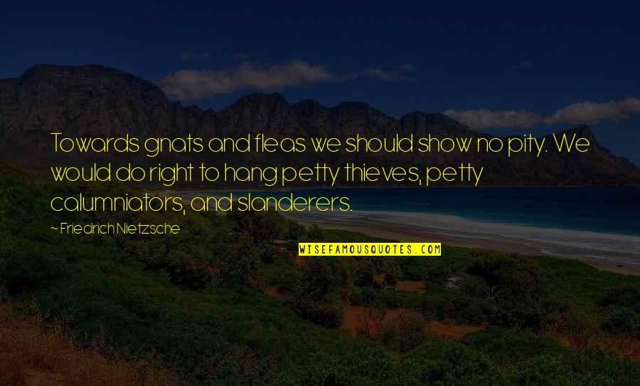 No Pity Quotes By Friedrich Nietzsche: Towards gnats and fleas we should show no