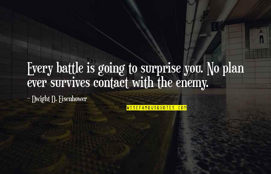 No Plan Survives Quotes By Dwight D. Eisenhower: Every battle is going to surprise you. No No Plan Survives Quotes By Dwight D. Eisenhower: Every battle is going to surprise you. No