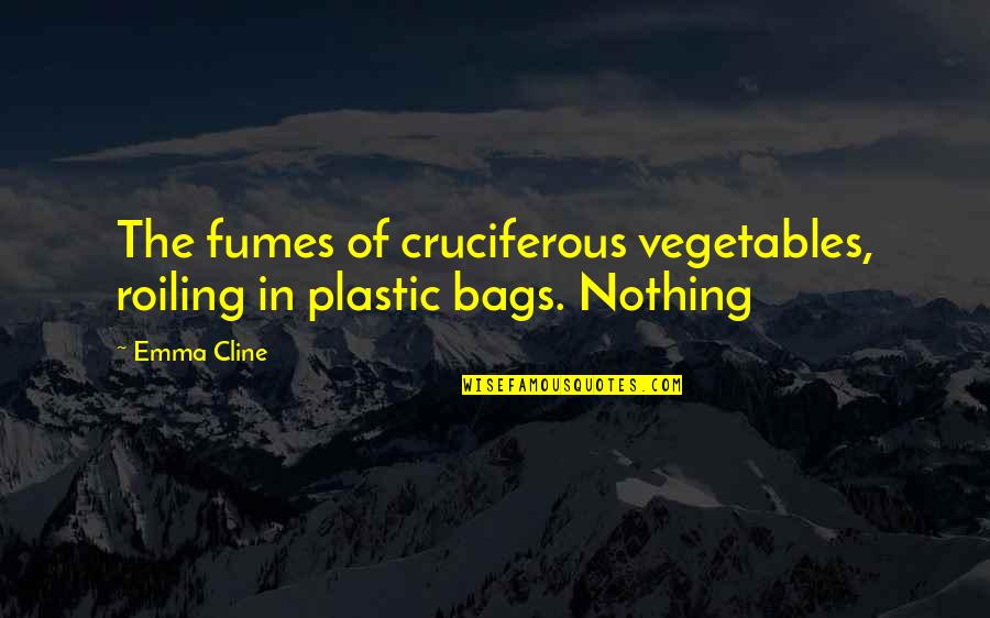 No Plastic Quotes By Emma Cline: The fumes of cruciferous vegetables, roiling in plastic