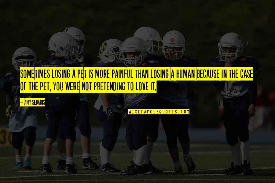 No Pretending Love Quotes By Amy Sedaris: Sometimes losing a pet is more painful than No Pretending Love Quotes By Amy Sedaris: Sometimes losing a pet is more painful than