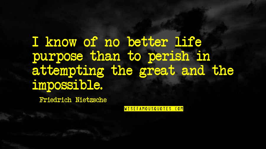 No Purpose In Life Quotes By Friedrich Nietzsche: I know of no better life purpose than