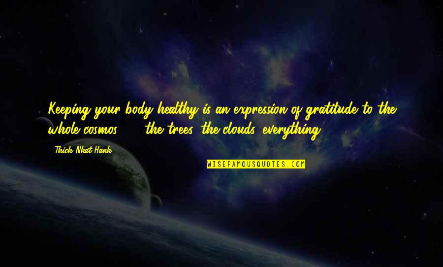 No Quiero Vivir Quotes By Thich Nhat Hanh: Keeping your body healthy is an expression of No Quiero Vivir Quotes By Thich Nhat Hanh: Keeping your body healthy is an expression of