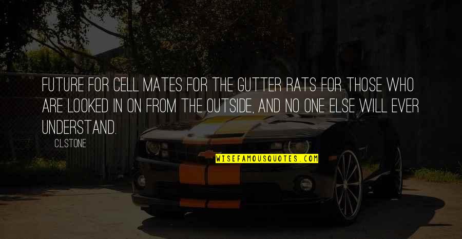 No Rats Quotes By C.L.Stone: Future For cell mates For the gutter rats