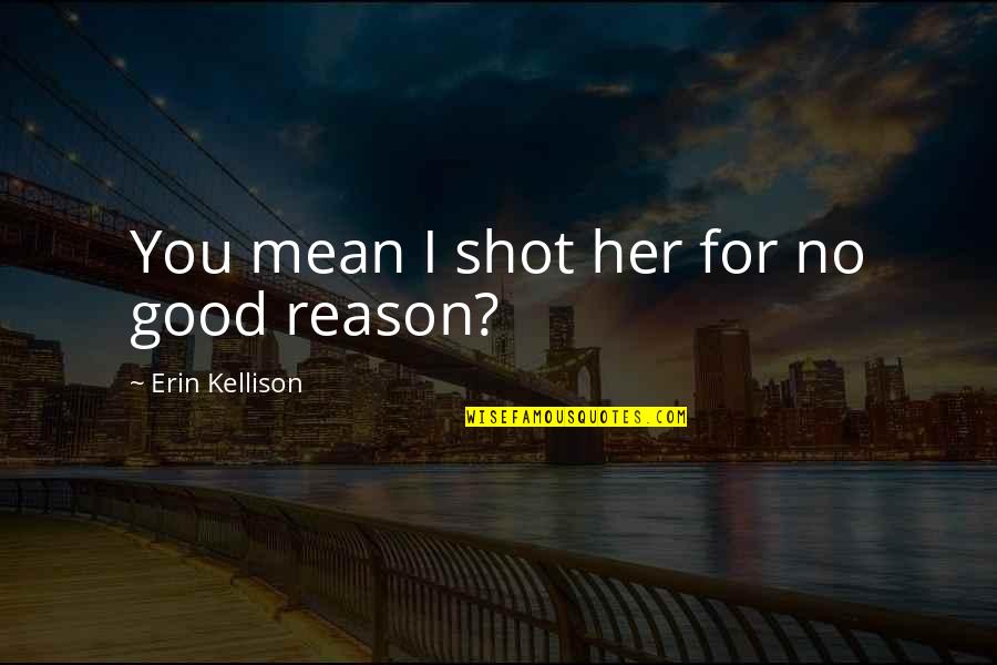 No Reason Quotes By Erin Kellison: You mean I shot her for no good