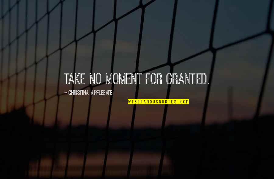 No Reason To Lie Quotes By Christina Applegate: Take no moment for granted.