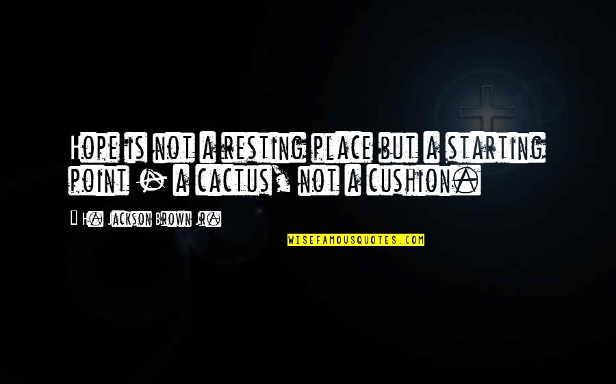 No Resting Quotes By H. Jackson Brown Jr.: Hope is not a resting place but a