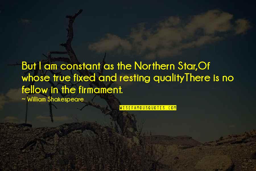 No Resting Quotes By William Shakespeare: But I am constant as the Northern Star,Of