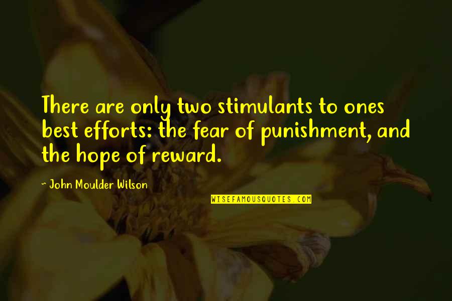 No Reward Without Effort Quotes By John Moulder Wilson: There are only two stimulants to ones best