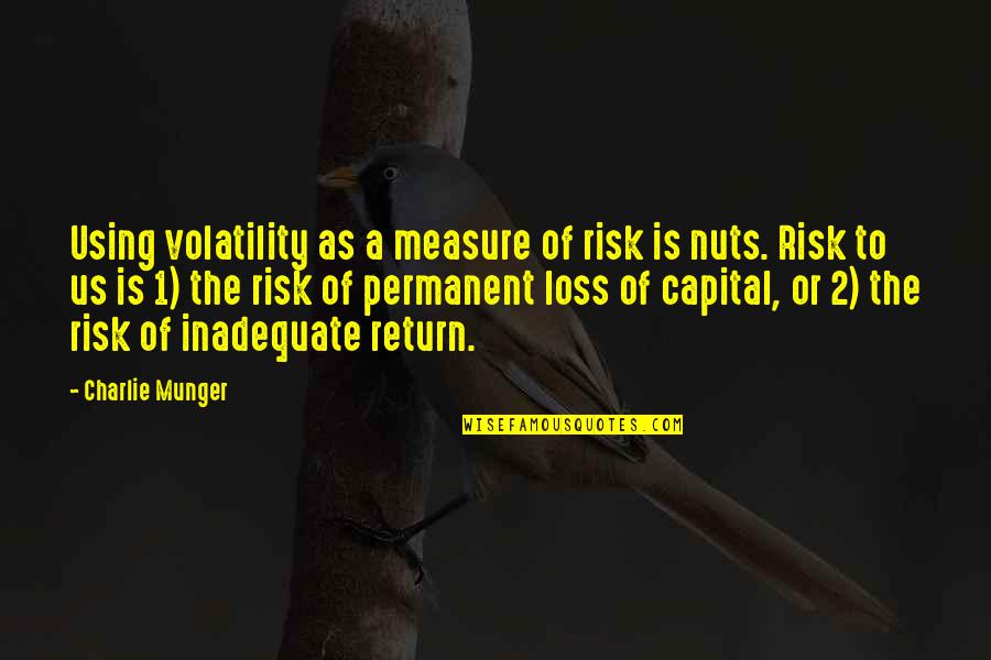 No Risk No Return Quotes By Charlie Munger: Using volatility as a measure of risk is